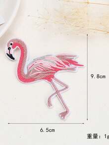 Pink Flamingo Embroidery Patch Clothing Jeans Decorative Cartoon Cute Knitted Stereo Cloth Clothing Luggage Accessories Patch Decorative DIY Material Embroidery Embroidery Label - Flamingo - View 6