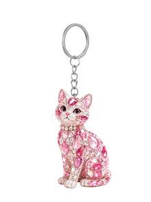 Crystal 2D Pendant Keychain, Shiny Diamond Animal Key Ring, Fashion Bag Charm Accessory, Handbag Backpack Car Key Pendant, Animal Lover Gift - Multicolor - View 14