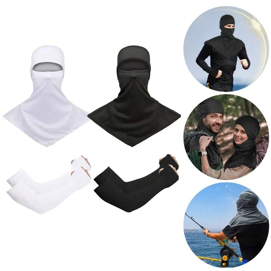 Men Masks & Visor Hat - Black and White - View 1