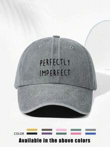 1pc Y2K Ski Hat Unisex Printed PERFECTLYIMPERFECT Washed Baseball Cap Suitable For Daily Outdoor Travel Sun Protection Wear - Baseball Cap - View 17