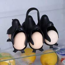 Penguin Shaped Silicone Egg Holder, 6-Piece Multi-Function Egg Cooker, Can Cook Soft-Boiled Or Hard-Boiled Eggs, Suitable For Cooking And Refrigerator Storage - Multicolor - View 8