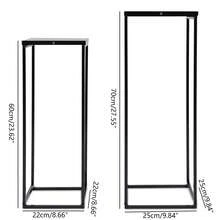 2-Piece Set Of Black Metal Wedding Flower Stands, Rectangular Flower Stands Suitable For Events, Parties And Weddings - Black(2 Pcs) - View 2