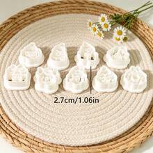 9Pcs Christmas Theme Polymer Clay Cutters Set Santa Snowman Gingerbread Man House Wreath Clay Molds DIY Earring Pendant Jewelry Craft Supplies - 9pcs - View 4
