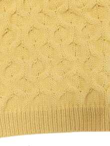 Plus Size Women Solid Color Casual Versatile Daily Wear Knit Top - Yellow - View 10