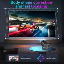 Hy320Mini Portable Smart Projector, Supports Wifi 6, Built-In Speaker, Adjustable Projection Angle Up To 180°. High Resolution, Suitable For Office Presentations, High-Quality Lens, Loved By Movie Enthusiasts, Upgraded Mini Portable Projector - Black - View 6