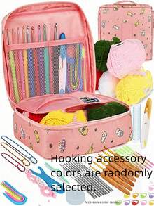 59pcs Crochet Kit, Handmade Gift For Boyfriend/Girlfriend, Pet Accessories Crochet, DIY Beginner Crochet Full Set With Yarn, Portable Knitting Tools, Basic DIY Crochet Tools With Yarn, Handcraft Tool Kit Gift For Elderly - Lucky Cat 58-piece Set - View 7