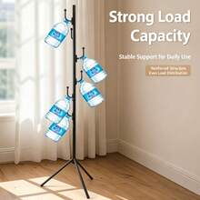 Foldable Floor‑Standing Double Rod Clothes Drying Rack, Available In Black & White, With Side Multi‑Function Hooks, No‑Installation Stable Triangle Support, For Indoor Balcony Outdoor Use, Holds Clothes, Sheets & Quilts - A - View 2