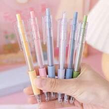 Morandi Color Cute Fresh Retractable Office Neutral Pens Black 0.5mm Student Stationery Prize Gift Wholesale - Cherry Blossom Pink Gel Pen - View 1