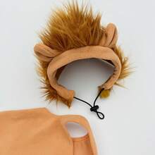 New Pet Headwear Dog Hat Cute Fashion Lion Design Adjustable Hooded Sweatshirt Soft Skin-Friendly - Khaki - View 8