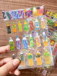 Vintage Japanese Hollow Out Stickers Holographic Laser Star Stickers Double-Sided Transparent Food Stickers Suitable For DIY Scrapbooking - Multicolor - View 5