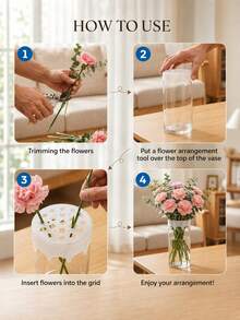 4/2/1pc Silicone Floral Grid Holder, Flexible Flower Stem Support For Vases, Suitable For Cube And Round Vase Openings. Waterproof And Reusable Floral Arrangement Grid, Easy To Set Up, Perfect For Weddings, Parties And Daily Home Decor. - Mesh Flower Vase - View 2