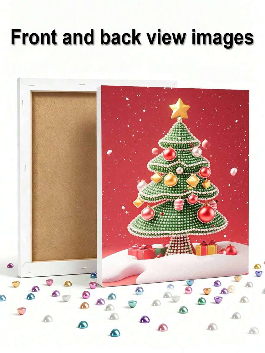 Set Lukisan Mutiara DIY Berbingkai, Mutiara Perekat Buatan Tangan, Pola Kreatif Pohon Natal, Hadiah Liburan Buatan Tangan, Lukisan Dekorasi Dinding Rumah, Lukisan Mutiara dengan Bingkai - dibingkai - View 1