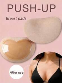 2 buah/Set Bantalan Payudara Perekat Diri Wanita, Dapat Dilepas dan Dicuci, Desain Tebal, Memperindah Bentuk Payudara, Cocok untuk Bra dan Pakaian Dalam - Berbentuk hati - View 1