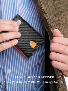 Men's RFID Blocking PU Leather Wallet ID Card Holder Billfold Pocket Wallet, Men's Wallet - Multicolor - View 9