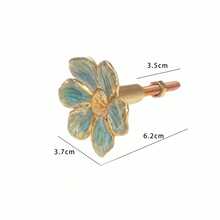 French Style Drawer Pulls With Enamel Floral Pattern, High-End Luxury Home Cabinet Alloy Door Handles - Flower Handle - View 6