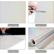 300*21cm Brand-New Self-Adhesive Cold-Pressed Film, Small Dot Pattern Cold-Pressed Film, Holographic Label Self-Adhesive Laminated Film And Transparent Cold-Pressed Vinyl Craft Products Can Be Used Without Heating And Laminating Machine - Circular Dots - View 4