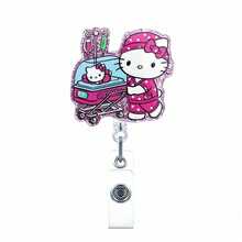 SANRIO 護士識別證捲軸組，可愛可伸縮式ID持卡器附手工吊飾，醫療卡通工作配件禮物，適用於聖誕節/生日/回醫院/學校/辦公用品，襯衫/夾克，配件，萬聖節裝扮，胸針，幽默教師禮物 - 彩色 - 查看 14