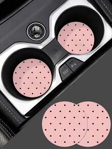 2pcs Universal Car Cup Holder Mats, 2.8 Inch Quick-Dry Non-Slip Washable Car Cup Pads, Minimalist Car Interior Decoration Accessories, Suitable For Men And Women - Multi-color - View 13