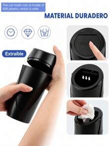 3/4/5/6pcs Leak-Proof Mini Car Trash Can With Lid, Cup Holder Design Car Trash Can, Comes With Multiple Trash Bag Rolls, Multi-Functional Storage Bin Suitable For Car, Home And Office - Style a - View 6