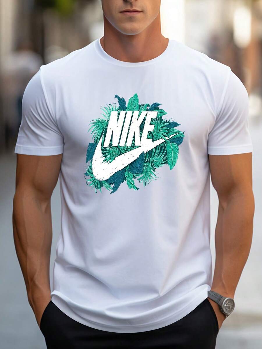 Men's Pure Cotton Short Sleeve T-Shirt Casual Summer Crew Neck Regular Fit Breathable Basic Daily Wear Comfortable Soft Tees For Men - 白色 - 查看 1