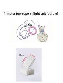 Colorful Polka Dot Parrot Flight Suit Leash Set With Wrist Strap + 50pcs Disposable Diaper Set, Adjustable Anti-Escape Bird Harness Leash, Multi-Color Portable Anti-Loss Outdoor Flight Rope, Suitable For Cockatiel, Budgie And Small To Medium Pet Parrots - Multi-color - View 14