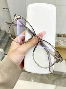 1 Pair/3 Pairs Unisex Fashion Glasses, Rivet Transparent Rimless Glasses, Suitable For Computer Reading, Gaming, Watching TV Or Using Phone - Transparent - View 4