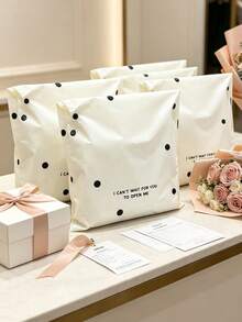 Beige Polka Dot Courier Bags, Back To School Gift Packaging Bags, Thickened Plastic Storage Bags, Airplane Box Clothing Packing Bags - Multicolor - View 6
