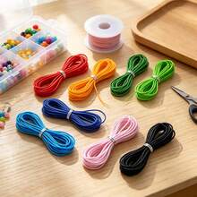 10 Colors High Elasticity Round Elastic Cord 2mm Diameter, Strong Tensile Resistance, Anti-Breakage Elastic String For Handmade DIY Beaded Bracelet Weaving, Jewelry Making, Bead Stringing, Pendant Cord, Crafting Material - Beading Cord - View 6