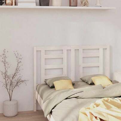 Cabecero blanco  de 146x4x100 cm, madera maciza de pino.