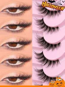 9 Pairs Half-Strip Transparent Band Cat Eye False Eyelashes, Short Soft 3D Mink-Like False Eyelashes For Natural Makeup (BP07), Strip False Eyelashes - Hitam - View 1