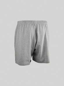 Norcotton 1pc Men's Grey Pure Cotton Elastic Waist 5-Inch Sports Shorts, Loose Casual Running Mid-Length Shorts, Home Shorts - Light Grey - View 1
