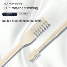 2pcs Double-Sided Blade Nose Hair Trimmer With Storage Box, Portable Manual Nose Hair Trimming Shaving Set, Unisex, Washable 360° Rotating Nose Hair Trimmer - Nose Care Tool, Hair Removal, Razor Blade - Multicolor - View 7