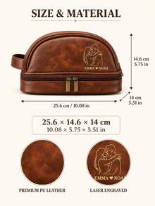 Personalized Couple Travel Organizer Bag, Custom Name & Line Art, Dual‑Layer Travel Pouch For Anniversary Wedding Gift - Multicolor - View 6