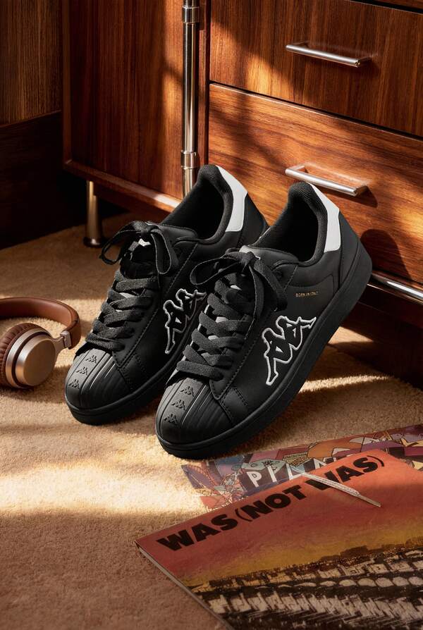 Zapatillas Kappa Unisex Retro Shell Toe, Zapatos Blancos Casuales Planos Clásicos Minimalistas Bordados
