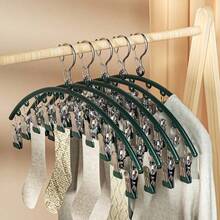Windproof Clothes Rack, Sock Clips, Multi-Clip, Seamless Sock Drying Rack, Multi-Functional Clothes And Wet Towel Drying Rack, Heavy Duty Foldable Space Saving, Indoor Outdoor Hanging Laundry Dryer, For Socks Underwear Towels Mothers Day - View 4