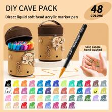 1pc (Capybara) Soft Tip Direct Liquid Acrylic Marker Pen, Professional Art Student Use, 24/36/48/60/80 Colors, Opaque Layerable Acrylic Paint Pens, Colorful Drawing Pens - Soft-tip Marker - View 13