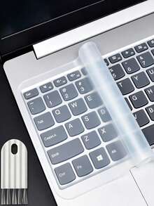 Ultra-Thin Keyboard Protector And Keyboard Cleaning Brush, Effectively Protects Keyboard, Suitable For 15 To 17.0 Inch Laptops. Transparent, Purple, Yellow, Pink And Blue Multiple Colors Available, Washable And Reusable - Multicolor - View 17