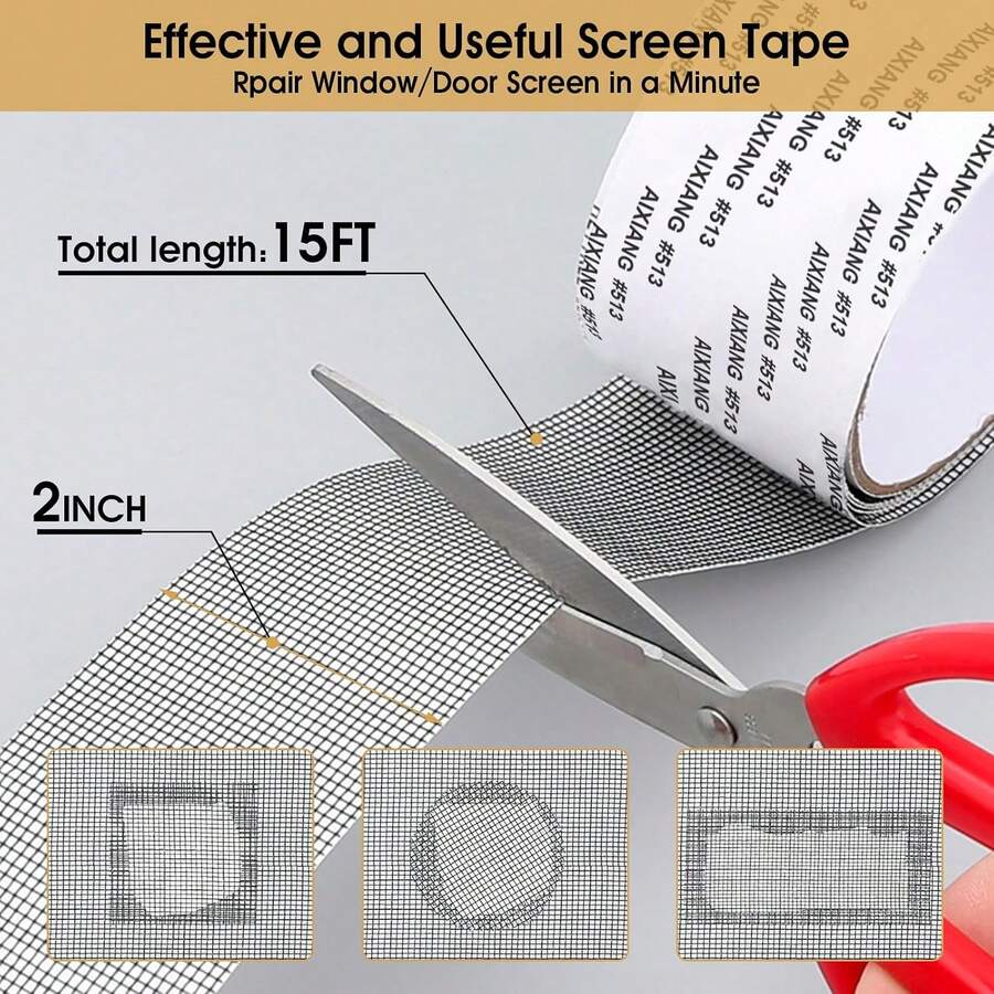 New Strong Adhesive Screen Repair Tape, Screen Repair Kit, Window Screen Repair Tape, Fiberglass Mesh Repair Tape, Suitable For Screen Doors And Windows - Multi-color - View 1