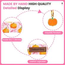 Lionheart Glory Autumn Dog Collar Pumpkin Bow Print Pink Adjustable Collar Dog Party Pet Gift - Baby Pink - View 3