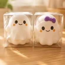 1pc Cute Ghost Squishy Toy With Large Bow, Soft Slow Rising Squeeze Stress Relief Fidget Toy, Halloween Party Favor Gift For Kids Teens - Multicolor - View 9