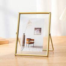 1pc Photo Frame, Metal Gold Frame, Acrylic Transparent Surface, Modern Minimalist Style Decorative Frame, Suitable For Home Living Room And Bedroom, Home Decor - Multicolor - View 5