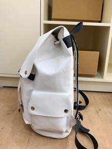 peach tree Mochila versátil de gran capacidad de PU con diseño de árbol de durazno - Blanco - Ver 9