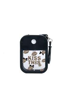 1pc 38ml Portable Travel Spray Bottle With Keychain, Unique Leopard Print Lip-Shaped Bow Travel Portable Small Bottle - Multicolor - View 1