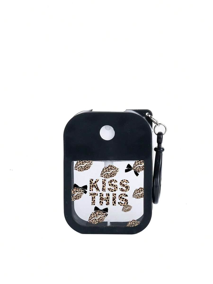 1pc 38ml Portable Travel Spray Bottle With Keychain, Unique Leopard Print Lip-Shaped Bow Travel Portable Small Bottle - Multicolor - View 1