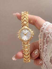 LIANDU Women's Watch, Fashion Creative Multifunctional Compact Personalized Quartz Watch, Suitable For Daily Wear, Birthday Gift, Back To School, Thanksgiving, Romantic Occasions, Perfect Gift - Gold - View 2