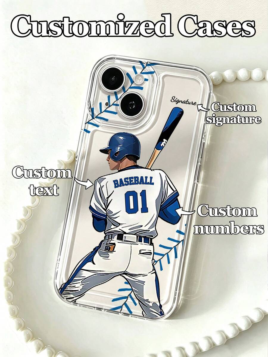 1个可定制棒球主题透明手机壳，兼容 16 Pro Max/15/17/13/12 Mini/11/XS Max/6/7/8 Plus，采用TPU材质，是棒球迷的最佳礼物。 - 白色 - 查看 1