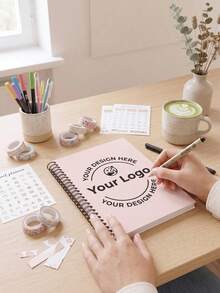 1pc Custom Logo Spiral Notebook,Personalized Custom Cover Design,Custom Notepad Back To School Supplies Diary Planner For Classroom Stationery - Multicolor - View 2