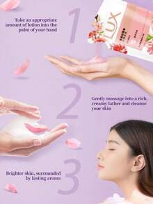 LUX Sakura Fragrance Body Wash Refill 200G, Essential Oil Body Wash, Long-Lasting Floral Scent, Gentle Cleansing & Moisturizing Body Wash, Suitable For Men And Women Daily Bathing - Cherry Blossom - View 5