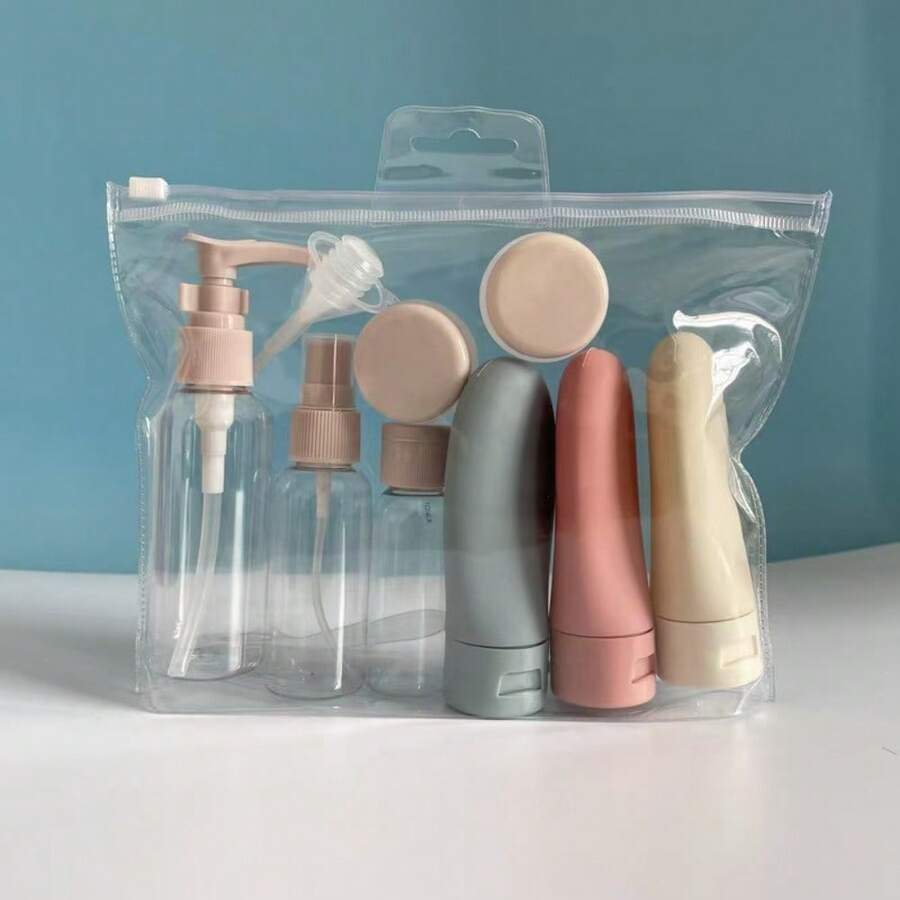 11pcs/Set Travel Dispenser Bottles, Leak-Proof Squeezable, Suitable For Shampoo, Body Lotion, Shower Gel, Travel Essentials - Multicolor - View 1