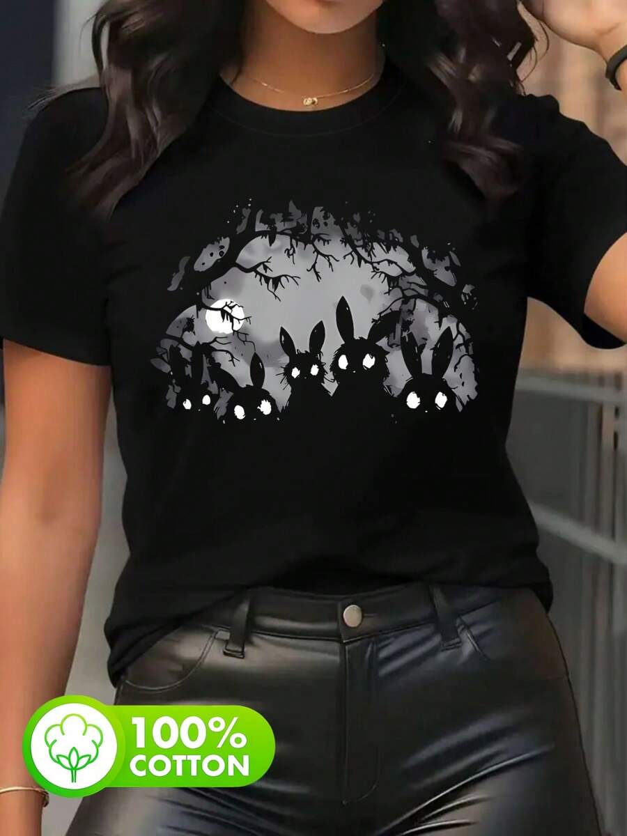 Women T-Shirts - 黑色 - 查看 1